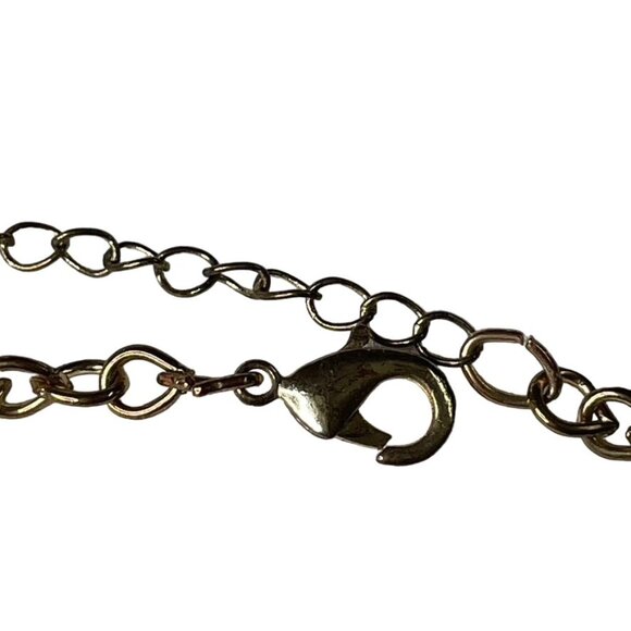 Vintage Multi Layered Gold Chain Statement Necklace Choker u Red Orange Clear Ge - Picture 5 of 6